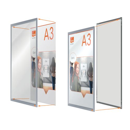 Nobo A3 Poster Frame Anodised Clip Wall Mountable Silver 1915577 | NB62067 | ACCO Brands