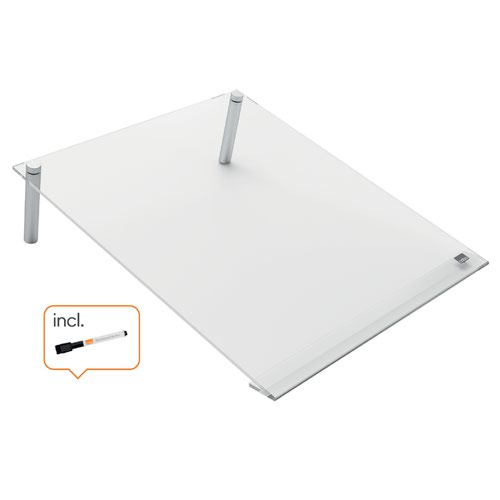 Nobo A4 Transparent Acrylic Mini Whiteboard Slanted Desktop 1915612 Drywipe Boards DW1021