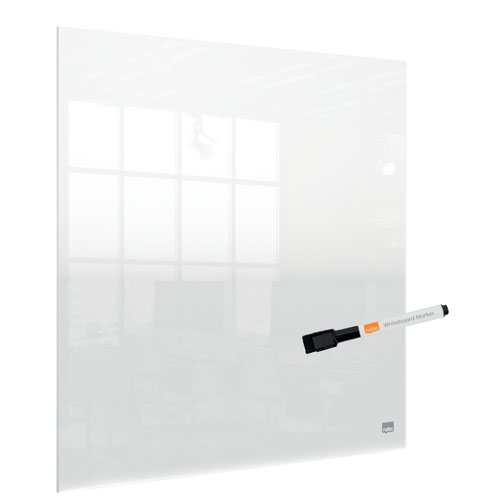 Nobo Transparent Acrylic Mini Whiteboard Desktop or Wall Mounted 450x450mm 1915617