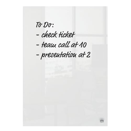 55780AC | These glass mini whiteboard notepads are a useful addition to any work space at home or in the office. With their dry erase glass surface and stylish frameless design, these mini whiteboards are an ideal desktop whiteboard and note taking tool; simply write, wipe clean away and start afresh. Their high quality glass whiteboard surface also offers the highest level of resistance to stains and scratches. Pack of 2; 1x white and 1x white marble effect. Size of each 230x152mm. Supplied with 2 whiteboard pens.