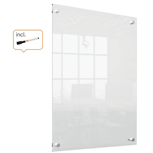 Nobo Transparent Acrylic Mini Whiteboard Wall Mounted 600x450mm 1915621 ACCO Brands