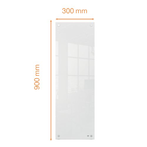 Nobo Small Glass Whiteboard Panel 300x900mm White 1915604 Glass Boards 55801AC