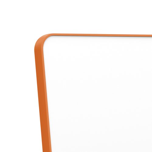 Nobo Portable Magnetic Steel Whiteboard 1800 x 900mm Orange Trim Double-Sided Lightweight Move and Meet Collaboration System White 1915565 ACCO Brands