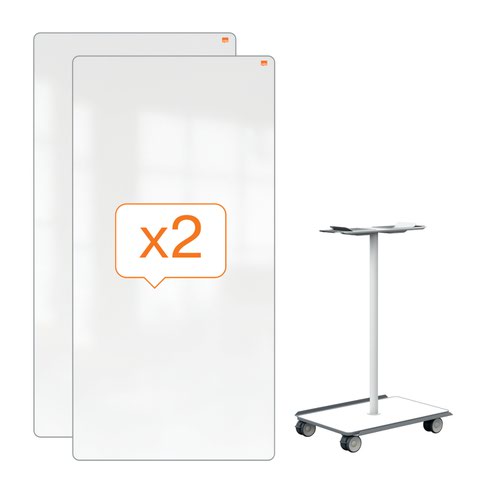 Nobo Move & Meet Mobile Whiteboard Collaboration System 1800x900mm Drywipe Boards NB8318