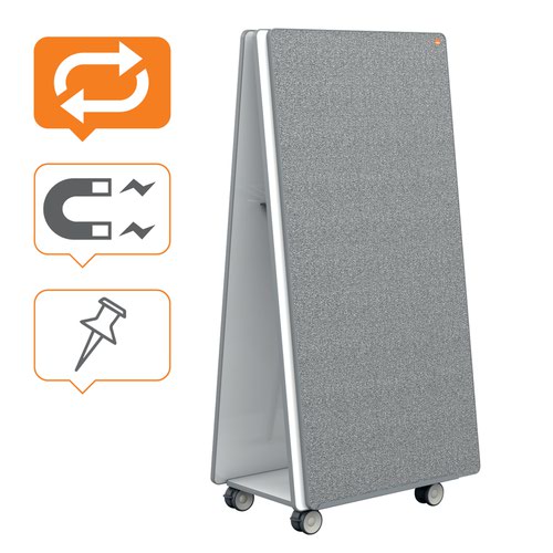 Nobo Mobile Whiteboard and Notice Board System 1800 x 900mm Mobile Base 2 x Magnetic Steel 2 x Whiteboards-Notice Boards and Accessories 1915569 17063AC Buy online at Office 5Star or contact us Tel 01594 810081 for assistance