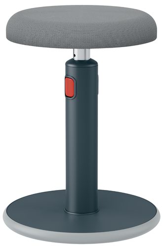 Leitz Active Sit Stand Stool; Height Adjustable Round Swivel Computer Workstation Desk Seat; Ergo Cosy Range; Velvet Grey