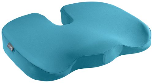 Leitz Seat Cushion; Padded Support; Relieves Spinal Pressure; Neck & Back Pain; Fabric Cover With Inner Foam Material; Ergo Cosy Range; Calm Blue