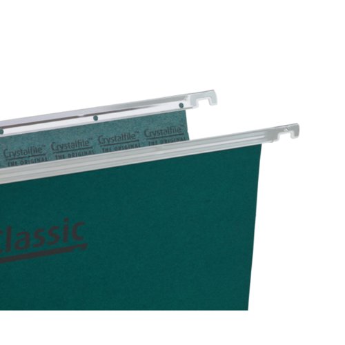 Rexel Crystalfile Classic A4 Suspension File Manilla 15mm V Base Green (Pack 50) 78045 28060AC