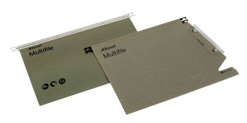 Rexel Multifile Lateral File Manilla 15mm Green (Pack of 50) 78080