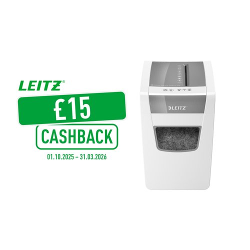 Leitz IQ Slim Home Office Cross Cut Shredder 23 Litre 10 Sheet White 80011000