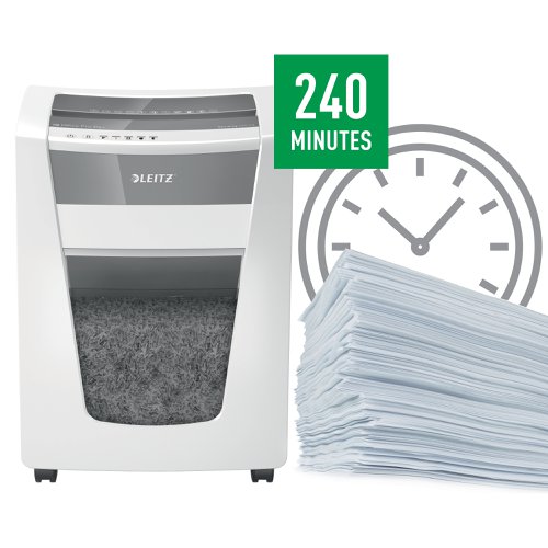 Leitz IQ Office Pro Micro Cut Paper Shredder P6+ 30L  White Department & Office Shredders SM8949