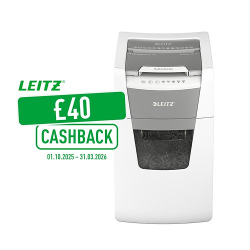 Leitz IQ AutoFeed Office 150 Cross Cut Shredder 44 Litre 150 Sheet Automatic/8 Sheet Manual White 80131000