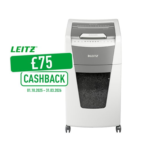 Leitz IQ AutoFeed Office 300 Cross Cut Shredder 60 Litre 300 Sheet Automatic/10 Sheet Manual White 80151000