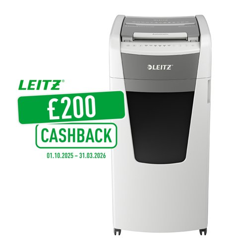 Leitz IQ AutoFeed Office Pro 600 Cross Cut Shredder 110 Litre 600 Sheet Automatic/15 Sheet Manual White 80171000