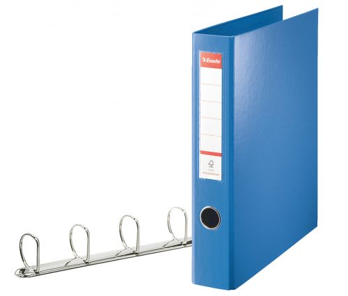 Esselte Standard Ring Binder Polypropylene 4 D-Ring A4 40mm Rings Blue 82405