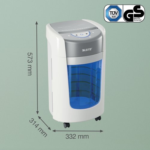 Leitz IQ OptiMax Home Office 225 Micro Cut Paper Shredder Security P5 15L - White 83581000 Buy online at Office 5Star or contact us Tel 01594 810081 for assistance