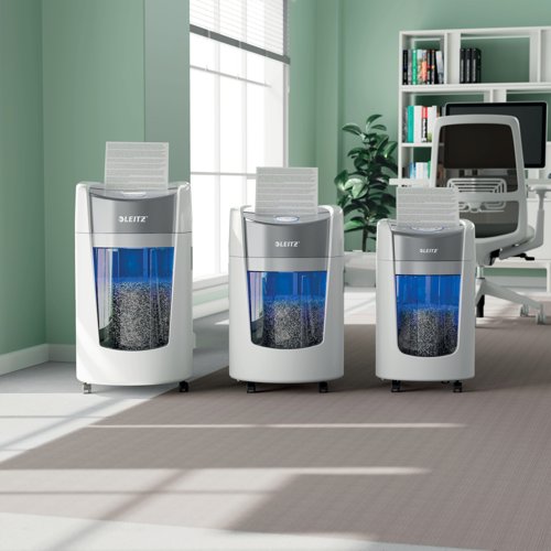 Leitz IQ OptiMax Home Office 225 Micro Cut Paper Shredder Security P5 15L - White 83581000 Buy online at Office 5Star or contact us Tel 01594 810081 for assistance