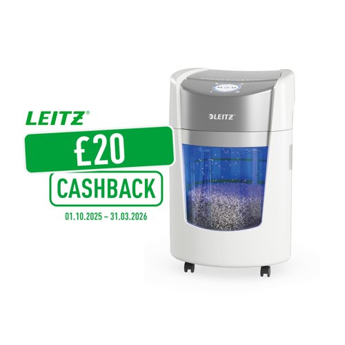 Leitz IQ OptiMax Home Office 225 Micro Cut Paper Shredder Security P5 15L White 70+ A4 sheets - 83581000