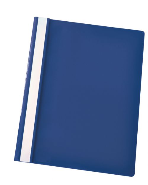 Esselte VIVIDA Report Flat File A4 Dark Blue Plastic With Clear Front (Box 25)