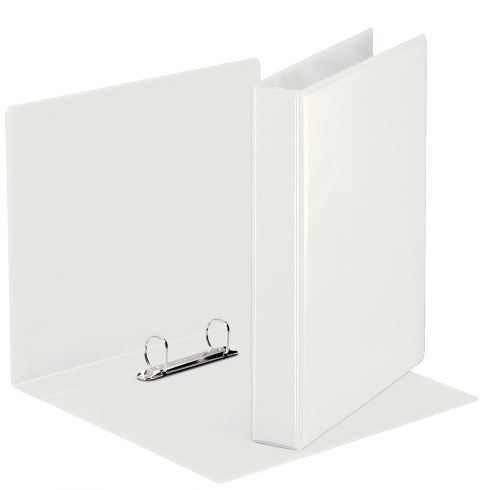 Esselte Essentials Presentation Ring Binder Polypropylene 2 D-Ring A5 25mm Rings White (Pack 12) 46571