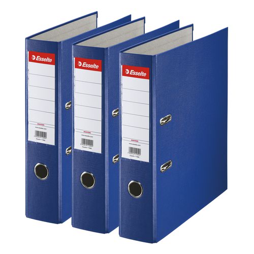 Esselte Essentials A4 Polypropylene Lever Arch File 75mm. Blue. Pack 3.