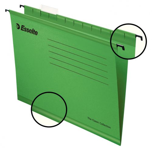 Esselte Classic Reinforced Suspension File A4 - Green (Pack of 25)