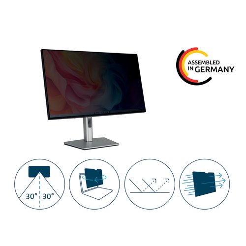35921J | The Kensington High Clarity Privacy Screen Filter combines vibrant visuals with effective privacy protection. High Clarity filters features nanolouvre technology to outperform standard privacy screens, allowing up to 40% more light transmittance compared to standard screens.This results in vibrant colours and sharp text, making the filters ideal for detailed tasks and limiting viewing angles to ±30° to safeguard sensitive information. Each filter reduces blue light by up to 28%, easing eye strain and promoting better sleep.Installation options include frameless tab holders or double-sided tape. An anti-reflective coating minimises glare. Scratch-resistant and tested for military-grade wipe-down protection, it meets rigorous durability standards, ensuring long-lasting protection while aiding in data confidentiality compliance.High Clarity Privacy Screens are compatible with LCD and LED displays only.