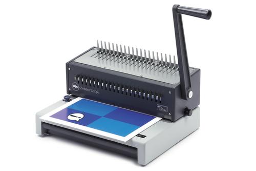 55997AC | Ideal for medium to high volume use, the CombBind® C250Pro is a robust and durable comb binder. Selector pins allow you to adjust for any paper size up to A4 and you can also alter the margin depth. Easy to use and with a large capacity clippings tray, it can punch up to 20 x 80gsm A4 sheets and bind up to 450 sheets using 51mm spines.