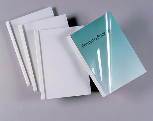 GBC Thermal Binding Cover A4 6mm Clear PVC Front White Silk Gloss Back (Pack 100) - IB370045 Binding Machine Supplies 24469AC