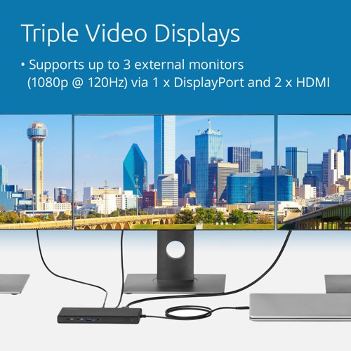 Kensington SD4842P EQ USB-C 10Gbps Triple Video Driverless Docking Station 100W  - K32810EU  52303AC