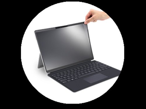 Designed exclusively for Surface Pro, the MagPro™ Elite Magnetic Privacy Screen for Surface Pro helps protect your privacy, without any mess or fuss.Easy to detach and reattach, the screen conveniently attaches to the Surface Pro’s magnetic frame. Protects privacy by limiting viewing angle to ±30°. Reduces harmful blue light by up to 22%, diminishes glare and improves clarity. Reversible screen offers matte or glossy viewing options.Includes cleaning cloth and protective case to help prevent scratches when not in use. Touch and Surface Pen enabled, so you can use your Surface Pro just as you would without a privacy screen.
