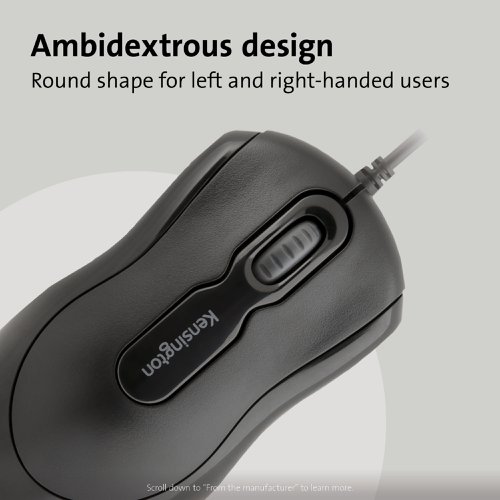 Kensington Wired USB Mouse 1000dpi Black/Grey K72356EU AC30281 Buy online at Office 5Star or contact us Tel 01594 810081 for assistance