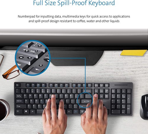 Kensington Pro Fit Wireless Keyboard and Mouse Set K75230UK - AC51216