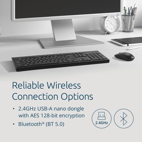 Kensington EQ KM270 Wireless Rechargeable Keyboard and Mouse Set - K75560UK