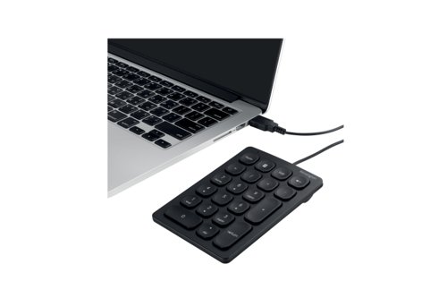 For people who work with numbers, a dedicated number pad is crucial for efficient and productive work.As more people work and learn from home, many laptops and compact keyboards do not include a number pad. The Wired Numeric Keypad, a perfect complement to our Multi-Device Dual Wireless Compact Keyboard (K75502), allows Windows, Mac and Chrome OS users to input numeric data quickly and easily.Slim scissor keys provide a quiet and comfortable typing experience, together with 4 shortcut keys that further enhance efficiency. A reliable wired USB-A plug-and-play connection means there is no need for batteries or driver installations.1-key number pad with 4 shortcut keys is a smart addition to a laptop or keyboard that isn’t equipped with a number pad and a perfect complement to our Multi-Device Dual Wireless Compact Keyboard (K75502). Shortcut keys allow frequently used commands with the press of a button (some shortcut keys are only Windows compatible).