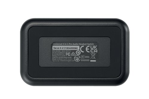 AC83300 Kensington Universal 3-in-1 Pro Audio Headset Switch Black K83300WW