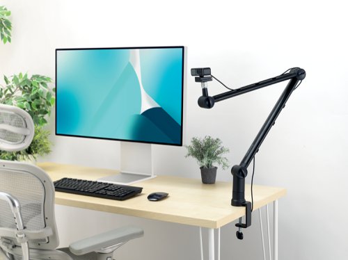 The Kensington A1020 Boom Arm is a flexible mounting solution for microphones, webcams and lighting systems. The perfect accessory for keeping your video conferencing setup organised and professional. Accommodating a variety of desks, microphones, camera angles and lighting needs, the A1020 supports a tidy and productive workspace. The cable management channel keeps cords organised. The 360 degree arm rotation provides flexibility for mounting and movement, with the C-clamp ensuring a stable experience. The A1020 is part of Kensingtons Professional Video Conferencing ecosystem.