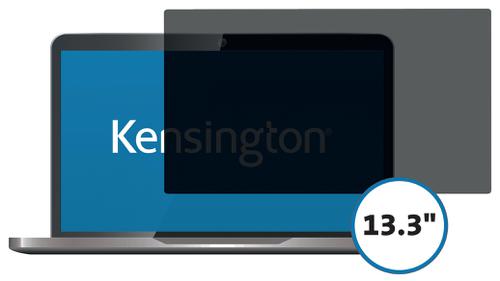 Kensington Laptop Privacy Screen Filter 2-Way Removable 13.3" Wide 16:10 Black