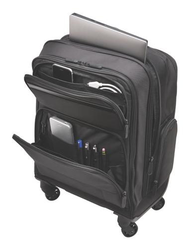 55731AC | Comfortable, secure, stylish, durable and featuring a separate clothes compartment, the Contour 2.0 Pro Overnight Laptop Spinner - 17” is the perfect overnight four-wheeled spinner for mobile professionals. The Contour 2.0 Pro Overnight Laptop Spinner - 17” also features a contoured panel that hugs the body and shifts weight closer to the centre of gravity*; a puncture-resistant, lockable zip; tough, water-resistant material; ample space, yet meets most carry-on guidelines** and interior padding for device protection. *When lifting properly. **Carry-on guidelines vary by airline. Check with your airline for details