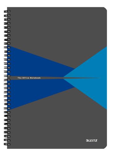 Leitz Office Notebook A4 squared, wirebound with cardboard cover, 90 sheets, Microperforated, Blue