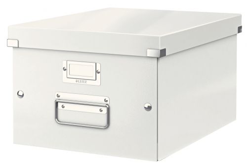 *** CLEARANCE ITEM - LIMITED STOCK AVAILABILITY AT THIS PRICE ***Universal medium storage and transportation box for A4 documents.Made of strong cardboard with a laminated surface and metal corner elements for robust protection. Sturdy metal handles make for easy transportation and a label holder simplifies indexing. Collapsible for space-saving storage when not in use.This contemporary design looks great in any office.