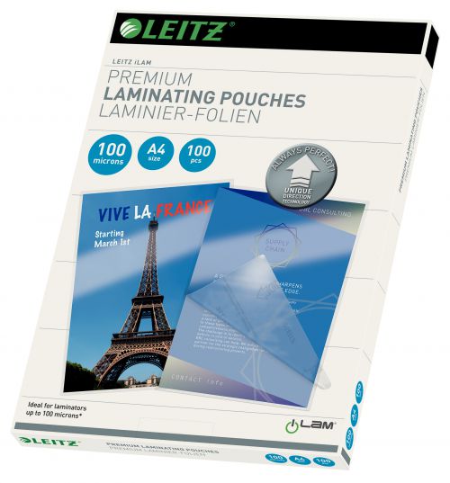 Leitz 74800000 A4 UDT iLAM 100 Micron Pouch 100Pk