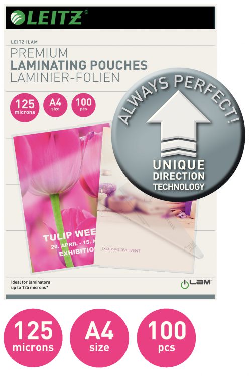 Leitz iLAM Premium Laminating Pouches A4 125 Microns (Pack 100) 74810000