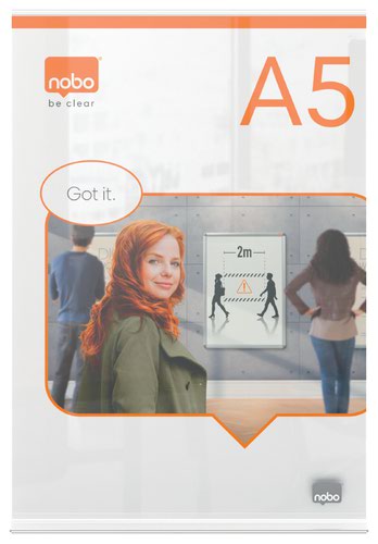 Nobo A5 Counter Top Acrylic Freestanding Poster Frame Clear 1915595 - NB62085