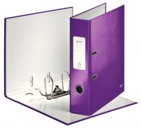 Leitz 180 WOW Lever Arch File Laminated Paper on Board A4 80mm Spine Width Purple (Pack 10) 10050062