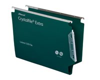Rexel Crystalfile Extra Lateral File Polypropylene 30mm Wide-base Foolscap Green Ref 300122 [Pack 25]