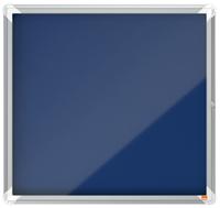 Nobo Premium Plus Blue Felt Lockable Noticeboard Display Case 6 x A4 709x668mm 1902555