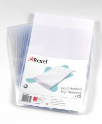 RX12093 12093 Rexel Clear Polypropylene Card Holders A5 Pack of 25 