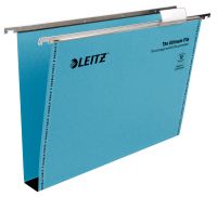 Leitz Ultimate Clenched Bar Foolscap Suspension File Card 30mm Blue (Pack 50) 17450035