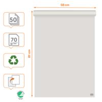 Nobo 1915659 Recycled Flipchart Pad 58x81cm Dual-Sided Plain or Gridded Paper 50 Sheets